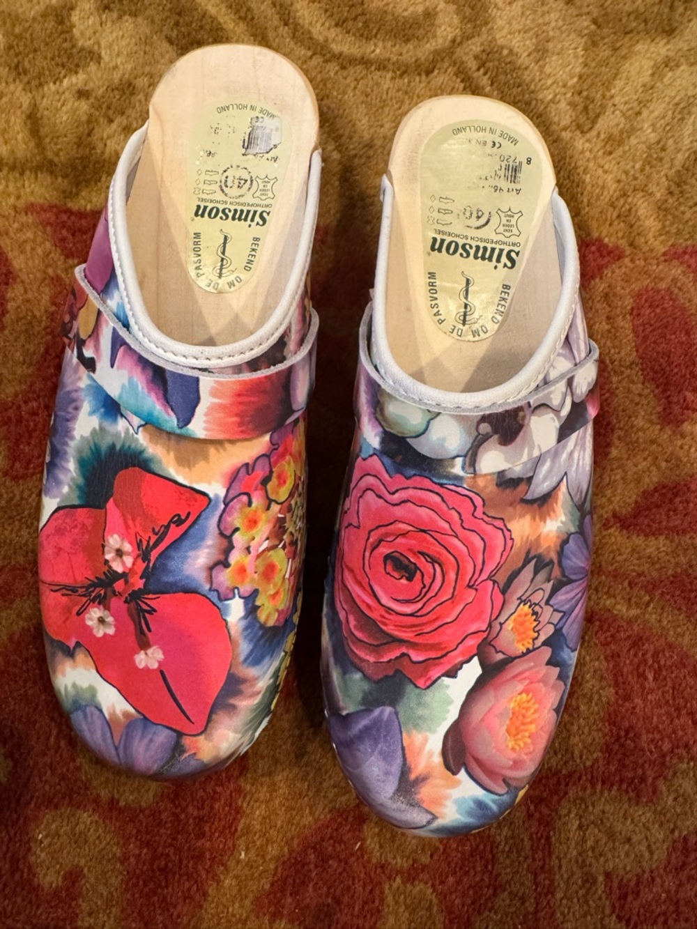 SIMSON Floral Clog in Multicolor - Women's Slip-On Comfort Sz 41 US 10